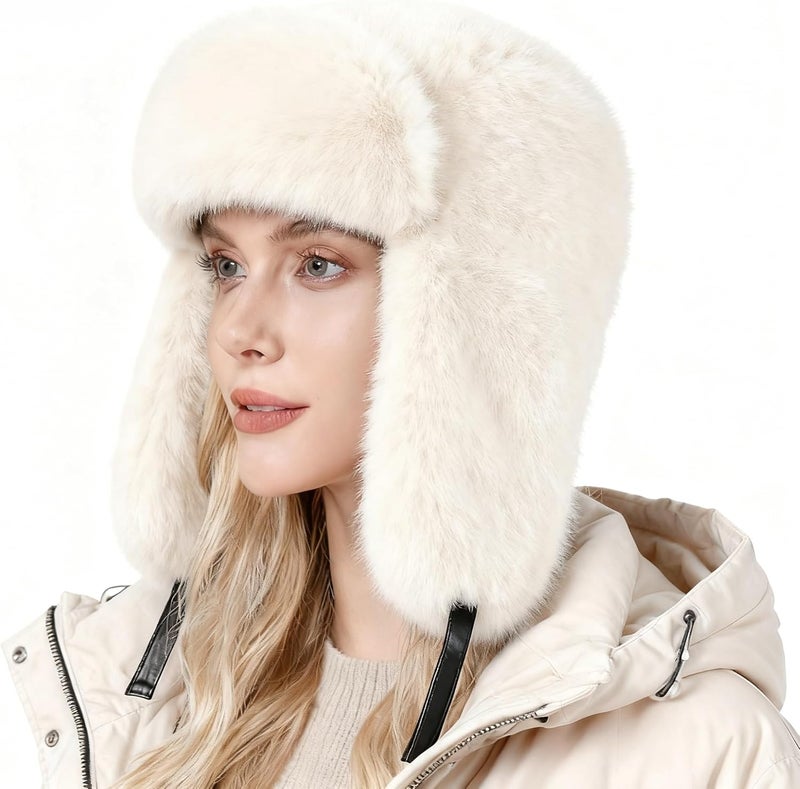 Gilotop Trapper Hat with Ear Flaps - Winter Russian-Style Fur Pilot Ushanka, Windproof Skiing for Men & Women - Image 2